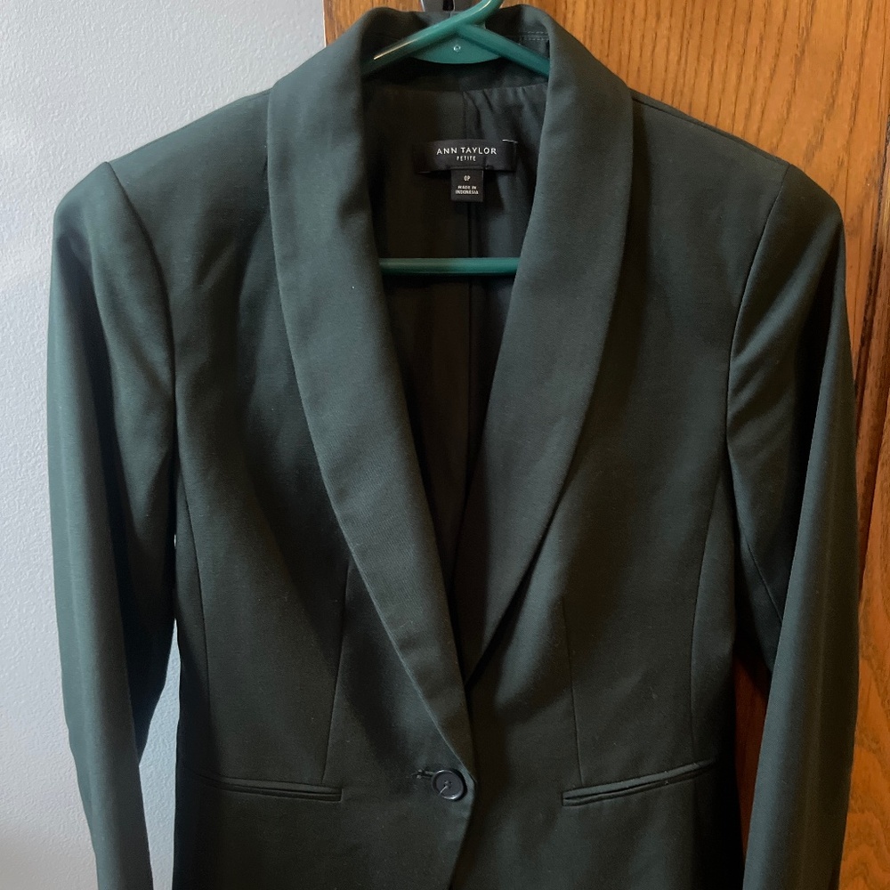 Ann Taylor Petite Dark Green blazer